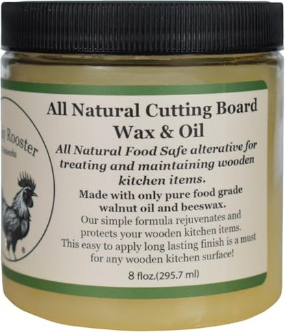 Refined Walnut Oil & Beeswax Cutting Board Wax, Unscented 8oz w/Brush Set - size: 8 Fl Oz + Brush Set