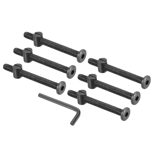 PATIKIL M8 x 80mm & M8 x 18mm Bunk Bed Bolts, 6 Pack Hex Drive Socket Cap Barrel Screws Bolt Nuts Assortment Kit with 1Pcs Wrench for Furniture Bed, Zinc Color - size: M8x80mm