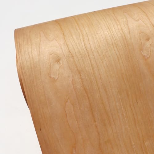 Extra-Wide Cherry Wood Veneer - 23 Inch Natural Wood Veneer Sheets for DIY Projects, Cabinetry, Furniture, Shelving, and Wall Panels
