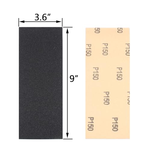 30Pcs 9 x 3.6 Inchs 150 Grit Wet and Dry Handmade Universal Sanding Sheets, Suitable for Woodworking Furniture/Automobiles/Metal/Lacquer Polishing Sandpaper - style: 150 Grit