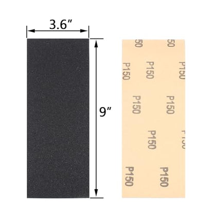 30Pcs 9 x 3.6 Inchs 150 Grit Wet and Dry Handmade Universal Sanding Sheets, Suitable for Woodworking Furniture/Automobiles/Metal/Lacquer Polishing Sandpaper - style: 150 Grit