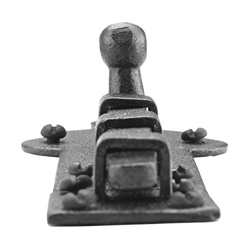 Renovators Supply Manufacturing Slide Bolt Latch 3 3/4 in. Black Wrought Iron Ball Tip Style Slide Bolt with Mounting Hardware - size: Pack of 1, style: 3.75 inch - Ball Tip
