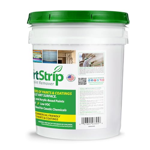 Smart Strip Advanced Paint Remover - for Removal of Acrylic, Latex, Oil, & Water-Based Coatings - Non-Caustic Formula - Indoor/Outdoor - Contractor & DIY Friendly - 5 Gallon - size: 5 Gallon