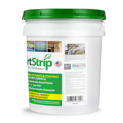 Smart Strip Advanced Paint Remover - for Removal of Acrylic, Latex, Oil, & Water-Based Coatings - Non-Caustic Formula - Indoor/Outdoor - Contractor & DIY Friendly - 5 Gallon - size: 5 Gallon
