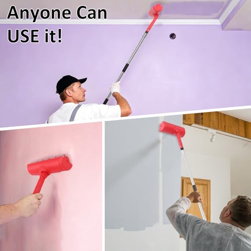 Ceiling Paint Roller No Drip Kit, 98" Paint Roller Kit with Extension Pole