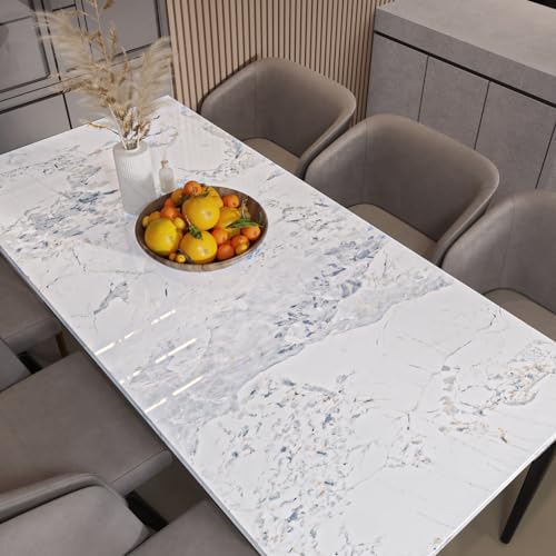 VEELIKE Spruce White Marble Countertop Contact Paper Waterproof Peel and Stick Countertops for Kitchen Granite Marble Wallpaper 15.7''x354'' Self Adhesive Counter Top Vinyl Wrap for Kitchen Bathroom - size: 15.7" x 354"
