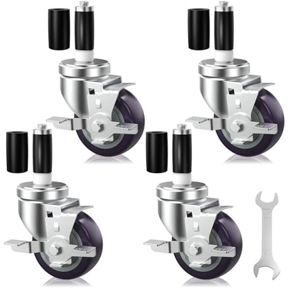 3 Inch Expanding Stem Caster Set of 4 for Stainless Steel Table - style: 3 Inch