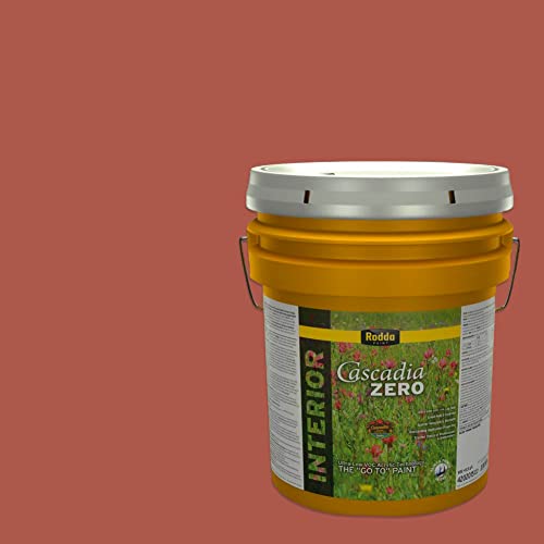 Rodda Paint CASCADIA ZERO Interior Semi-Gloss Paint & Primer in One, 5-Gallon, Cherry Blink - color: Cherry Blink, size: 640 Fl Oz (Pack of 1)