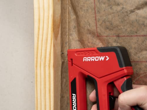 Arrow T501 5-in-1 Manual Staple and Nail Gun, Wire Stapler, and Brad Nailer for Wood, Upholstery, Construction, Insulation, Crafts, Fencing, and Cable, Black/Red - size: (Pack of 1)