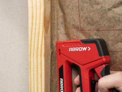 Arrow T501 5-in-1 Manual Staple and Nail Gun, Wire Stapler, and Brad Nailer for Wood, Upholstery, Construction, Insulation, Crafts, Fencing, and Cable, Black/Red - size: (Pack of 1)