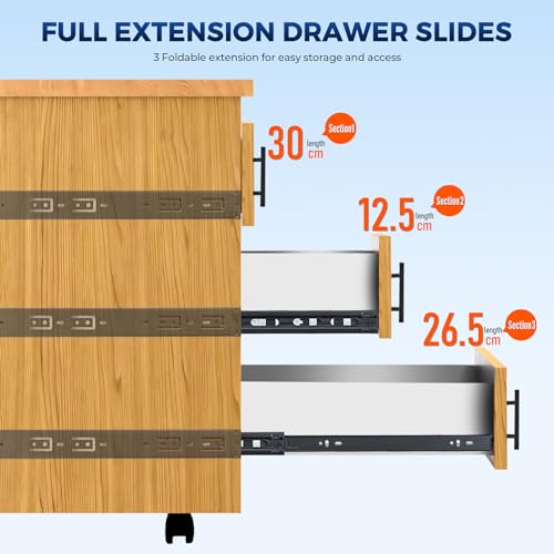 5 Pairs Soft Close Heavy Duty Metal Ball Bearing Full Extension Dresser Drawer Slides - 12 Inches, Side Mount, 500 lbs, Black - size: 12 Inch
