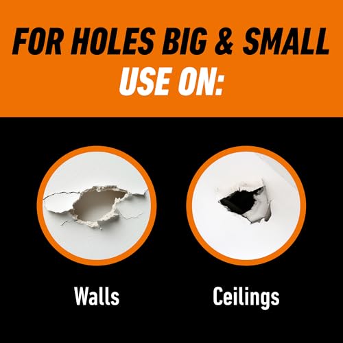 GORILLA Wall Repair Kit, Heavy Duty Spackling Tub, 4 in Patch, 8 Fl Oz (Pack of 2) - size: 8 Fl Oz (Pack of 2)