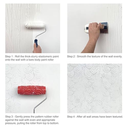 Hanroy 8'' Patterned Paint Roller Decorative Drywall Embossed Paint Roller - color: 2014T