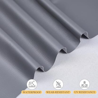 Faux Leather 0.7mm Upholstery Fabric by the Yard 55x108 Inch Gray - color: Gray, size: Pre Cut 3 Yard