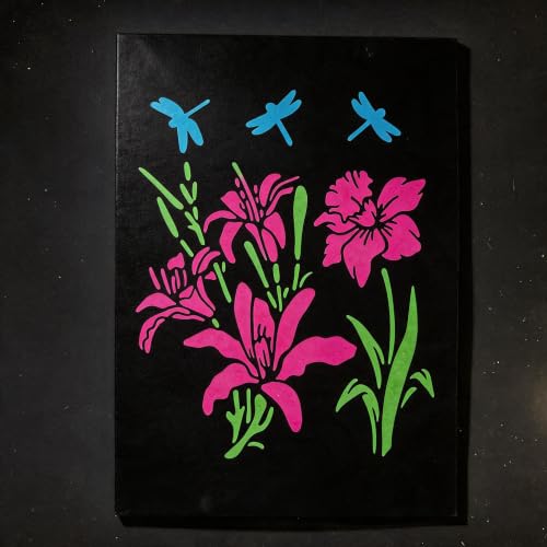 TIAMECH A4 Reusable Lily Flower Dragonfly Stencil for Painting - color: Lily Flower Dragonfly