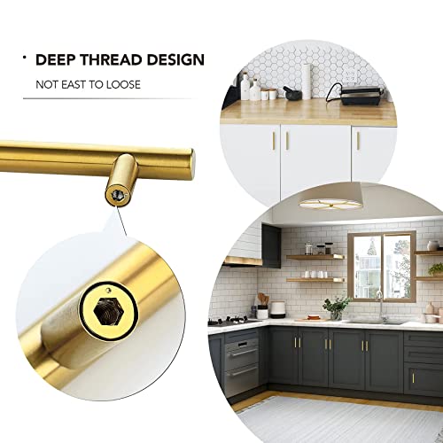 Ravinte Brushed Brass Cabinet Handles, 15 Pack Drawer Pulls, 3 in - size: 3 Inch Hole Centers