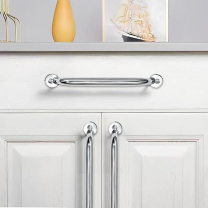 10 Pack 3-3/4 inch Hole Center Polished Chrome Cabinet Pulls - Heavy Duty Solid Drawer Hardware Handles Kitchen Vanity Bathroom Handles - color: Polished Chrome, size: 3-3/4"(96mm) Hole Center