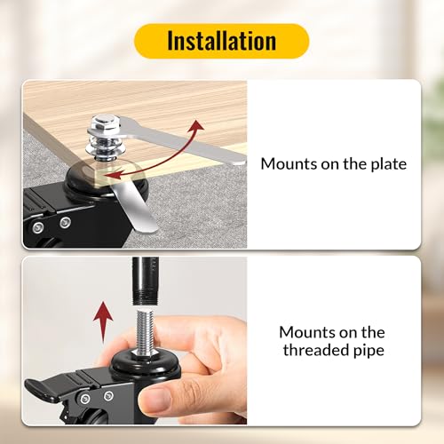 HOLKIE Caster Wheels 2 inch Total Locking Stem Casters, 5/16" -18 x 1" (Stem Diameter 5/16", Stem Length 1") Threaded Stem Casters Swivel Casters Set of 4 Heavy Duty Castors Black - size: 2 Inch-Black-With Brake (5/16" -18 x 1")
