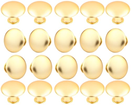 20 Pack Frosted Golden Kitchen Cabinet Knobs Round Drawer Pulls - color: Frosted Golden