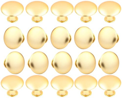 20 Pack Frosted Golden Kitchen Cabinet Knobs Round Drawer Pulls - color: Frosted Golden