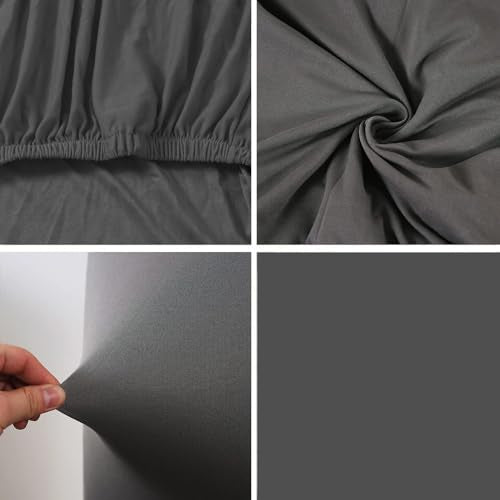 Stretch Chair Covers Slipcovers Set of 6 Dark Gray Stretchable Dining Chair Slipcover Washable Removable for Kitchen,Hotel,Restaurant - color: Dark Gray, size: 6