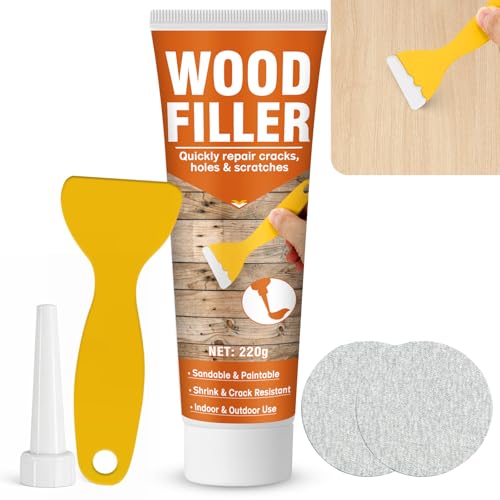 Wood Repair Kit, 7.76 oz Paintable Wood Filler Putty for Furniture DIY