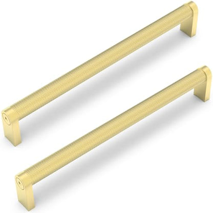 10 Pack Brushed Gold Cabinet Pulls knurled 7-1/2 Inch Hole Centers Kitchen Cabinet Handles Gold Drawer Pulls Cabinet Hardware - color: Brushed Gold, size: 7-1/2'' Hole Center(192mm)