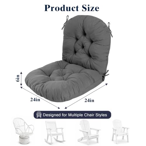 Rocking Chair Cushion, Swivel Rocker Chair Cushion Indoor - color: Dark Grey