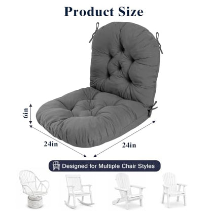 Rocking Chair Cushion, Swivel Rocker Chair Cushion Indoor - color: Dark Grey