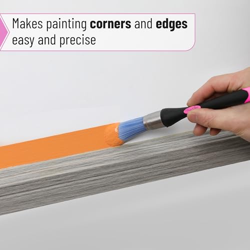 Bates- Trim Brush, 0.75 Inch, Edge Painting Tool, Trim Paint Brushes, Trimmer Edger, Trim Brush - color: Black-pink, size: 0.75 inch, 1 Pack