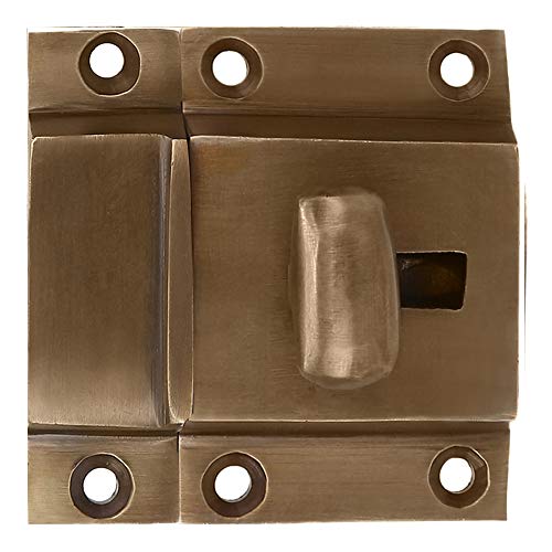 A29 Cabinet Latch, Solid Brass, Windsor Design, Antique Brass Plated - color: Antique Brass-P