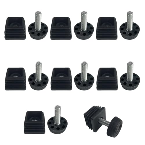8-Pack Adjustable Furniture Leveling Feet, 30x30mm Square Insert - size: 30x30mm