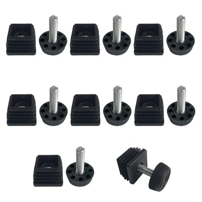 8-Pack Adjustable Furniture Leveling Feet, 30x30mm Square Insert - size: 30x30mm