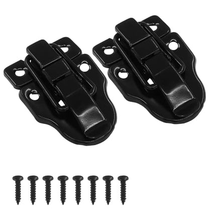 2 Pack Retro Duckbilled Hasp Latch, Black Style - color: Black