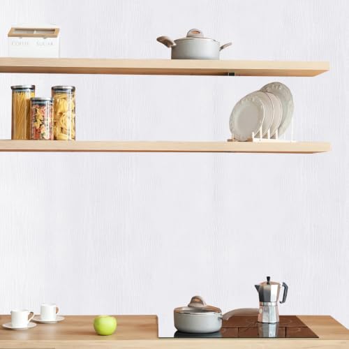 Arthome Peel and Stick Wallpaper - White Wood Contact Paper - White Wallpaper - Self-Adhesive, Removable and Waterproof for Cabinet, Countertop (17"x393") - color: White Wood, size: 16.5" x 393"