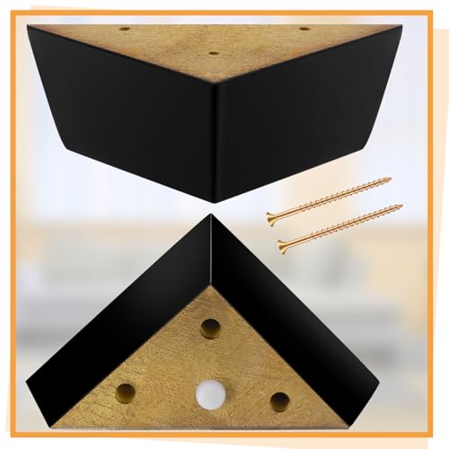 4 Pack Wooden Furniture Legs Chair Couch Feet Replacement 2.5 x 5 Inches