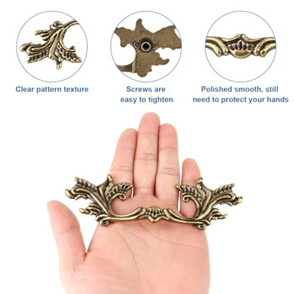 4Pcs French Provincial Drawer Pulls Antique Dresser Handles (Bronze) - color: Bronze