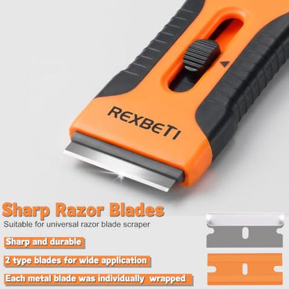 REXBETI Razor Blade Scraper Tool, Paint, Windows, Glass Stovetop Scraper - size: 2