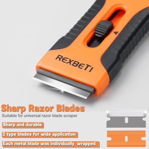REXBETI Razor Blade Scraper Tool, Paint, Windows, Glass Stovetop Scraper - size: 4