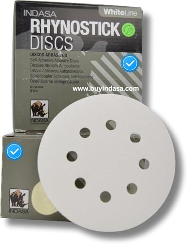 5 inch RhynoStick 8-Hole White Line Sticky Discs 100 Discs 150 Grit - style: 150 Grit