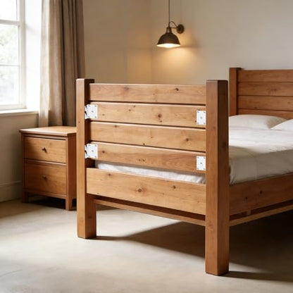ASTIMESA 2 Pieces Heavy Duty Bed Rail Brackets Parts, Universal Bed Frame Hardware Replacement Kit, Headboard Frame Hooks Support Plates Connector for Wood Footboard Furniture