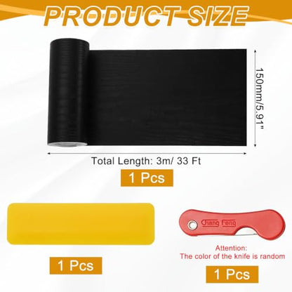 uxcell Wood Grain Repair Tape,5.9" x33ft Grain Repair Patch,Black Wood - color: Black Wood, size: 5.9 Inch x 33 ft
