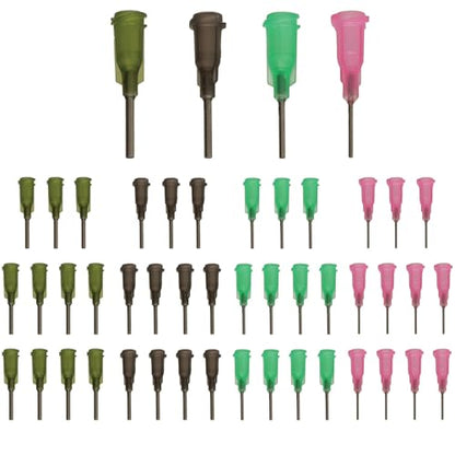 The Beadsmith Syringe Needle Assortment – 12 Each 14ga, 16ga, 18ga and 20ga, Total 48 Pieces – Luer Lock Style, Blunt Tip – Use with Syringes for Glue, Oil & Other Liquid - size: Gauge Asst., 48 pcs.