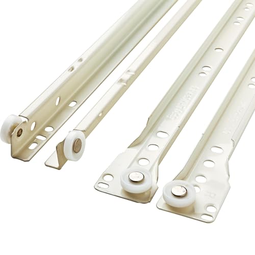 Franklin Brass Self-Closing 16' Drawer Slides Bottom Mount, 5-Pairs (10-Pieces) Cabinet, 50lb Capacity White Kitchen Hardware D68816K-W-B - size: 16 Inch