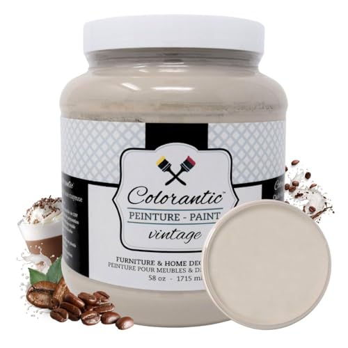 Colorantic | CAPPUCCINO Chalk Paint for Furniture DIY- Multi-Surface Craft Paint | LIGHT COFFEE Decorative Painting for Wood (58 oz) - color: Cappuccino, size: 58 Fl Oz (Pack of 1)
