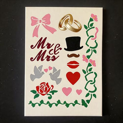 TIAMECH A4 Reusable Wedding Symbols Stencil for Painting - color: Wedding Symbols