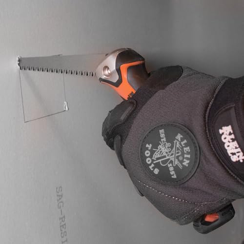 Klein Tools 31737 Folding Jab Saw/Drywall Hand Saw with Lockback at 180 and 125 Degrees and Tether Hole - style: Folding Jab Saw