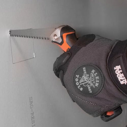Klein Tools 31737 Folding Jab Saw/Drywall Hand Saw with Lockback at 180 and 125 Degrees and Tether Hole - style: Folding Jab Saw