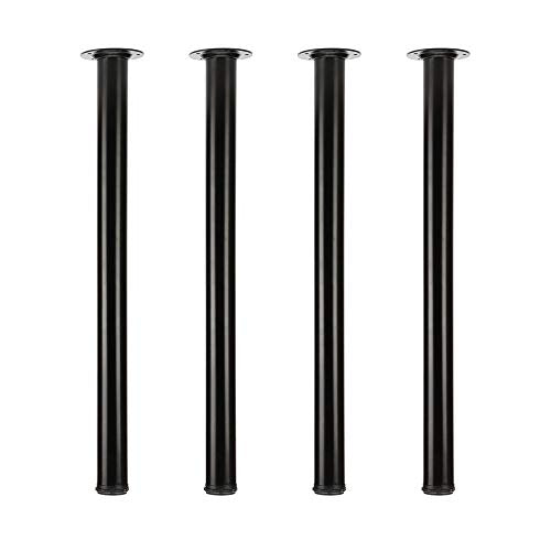 QLLY 27.5 inch/ 70cm Adjustable Metal Desk Legs, Heavy Duty Furniture Table Legs with 1" Leveling Adjustment for DIY Office Desk, Workbench, Dining Table, Set of 4 (Black) - color: Black, size: 27.5 inch