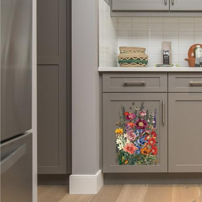 GLOBLELAND 3 Sheets Garden Flowers Rub on Transfer for Furniture 6×12 inch - style: Garden Flowers